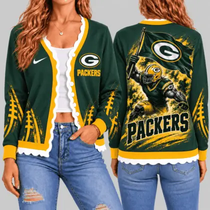 Green Bay Packers | NFL Warrior Flag Knit Cardigan TD