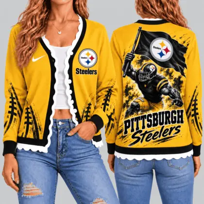 Pittsburgh Steelers | NFL Warrior Flag Knit Cardigan TD