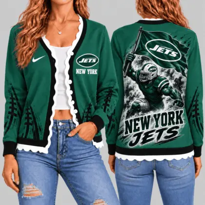 New York Jets | NFL Warrior Flag Knit Cardigan TD