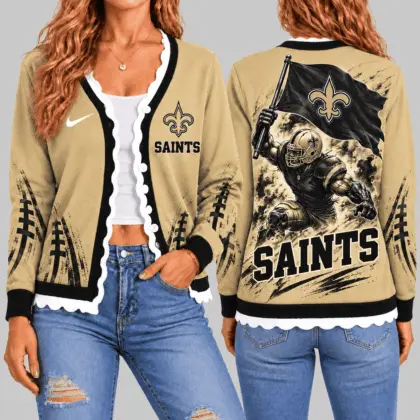 New Orleans Saints | NFL Warrior Flag Knit Cardigan TD