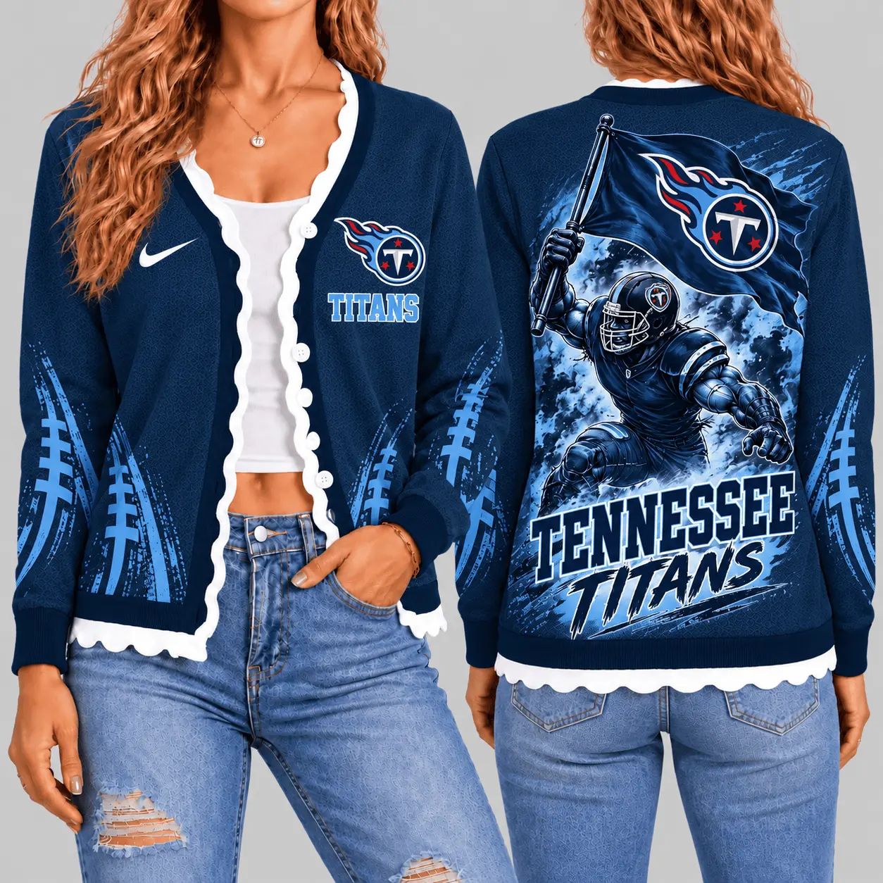 Tennessee Titans | NFL Warrior Flag Knit Cardigan TD