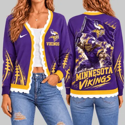 Minnesota Vikings | NFL Warrior Flag Knit Cardigan TD