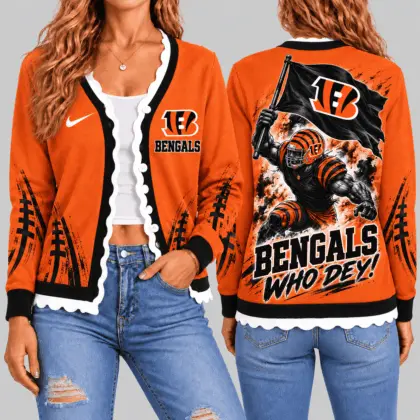 Cincinnati Bengals | NFL Warrior Flag Knit Cardigan TD