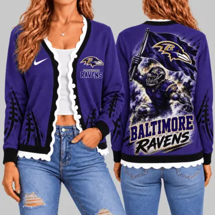 Baltimore Ravens | NFL Warrior Flag Knit Cardigan TD