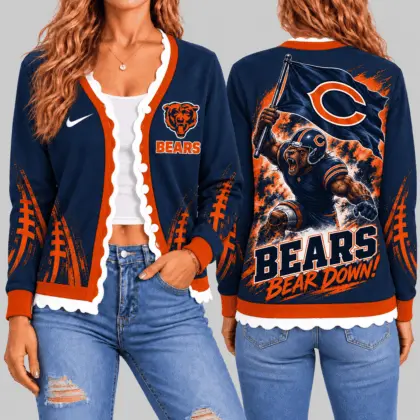 Chicago Bears | NFL Warrior Flag Knit Cardigan TD