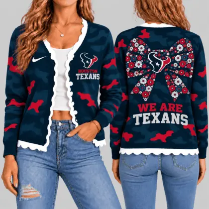 Houston Texans | NFL Camo Bow Knit Cardigan TD