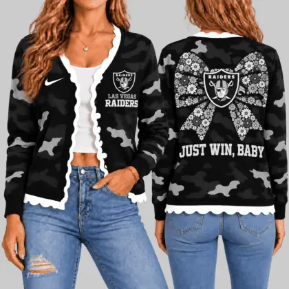 Las Vegas Raiders | NFL Camo Bow Knit Cardigan TD