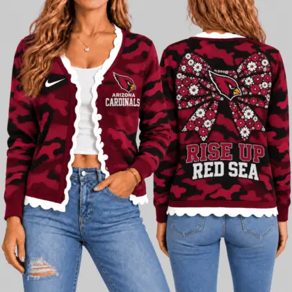 Arizona Cardinals | NFL Camo Bow Knit Cardigan TD