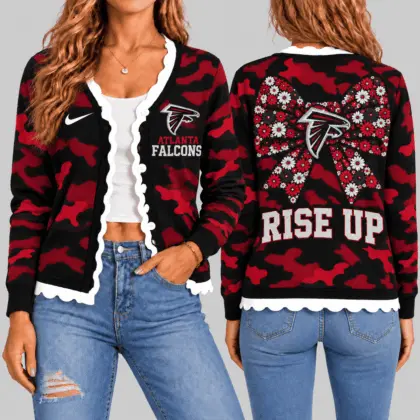 Atlanta Falcons | NFL Camo Bow Knit Cardigan TD