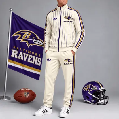 Baltimore Ravens | Premium NFL Old School Athletic Full Zip Tracksuit NTH1