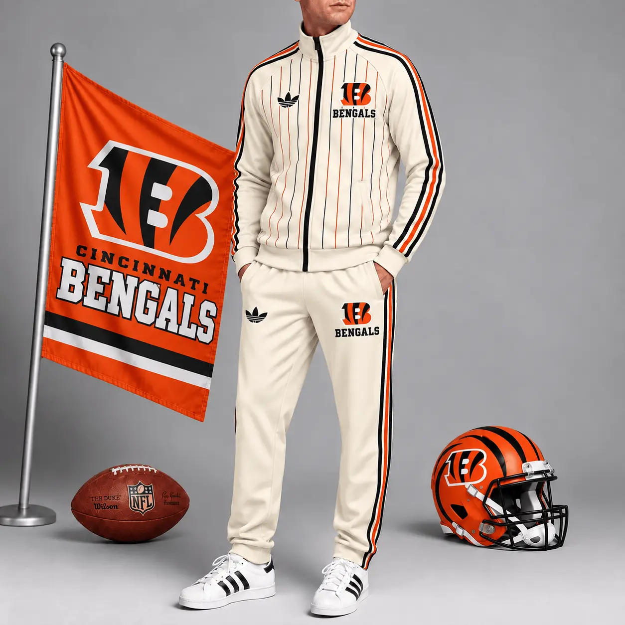 Cincinnati Bengals | Premium NFL Old School Athletic Full Zip Tracksuit NTH1