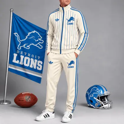 Detroit Lions | Premium NFL Old School Athletic Full Zip Tracksuit NTH1