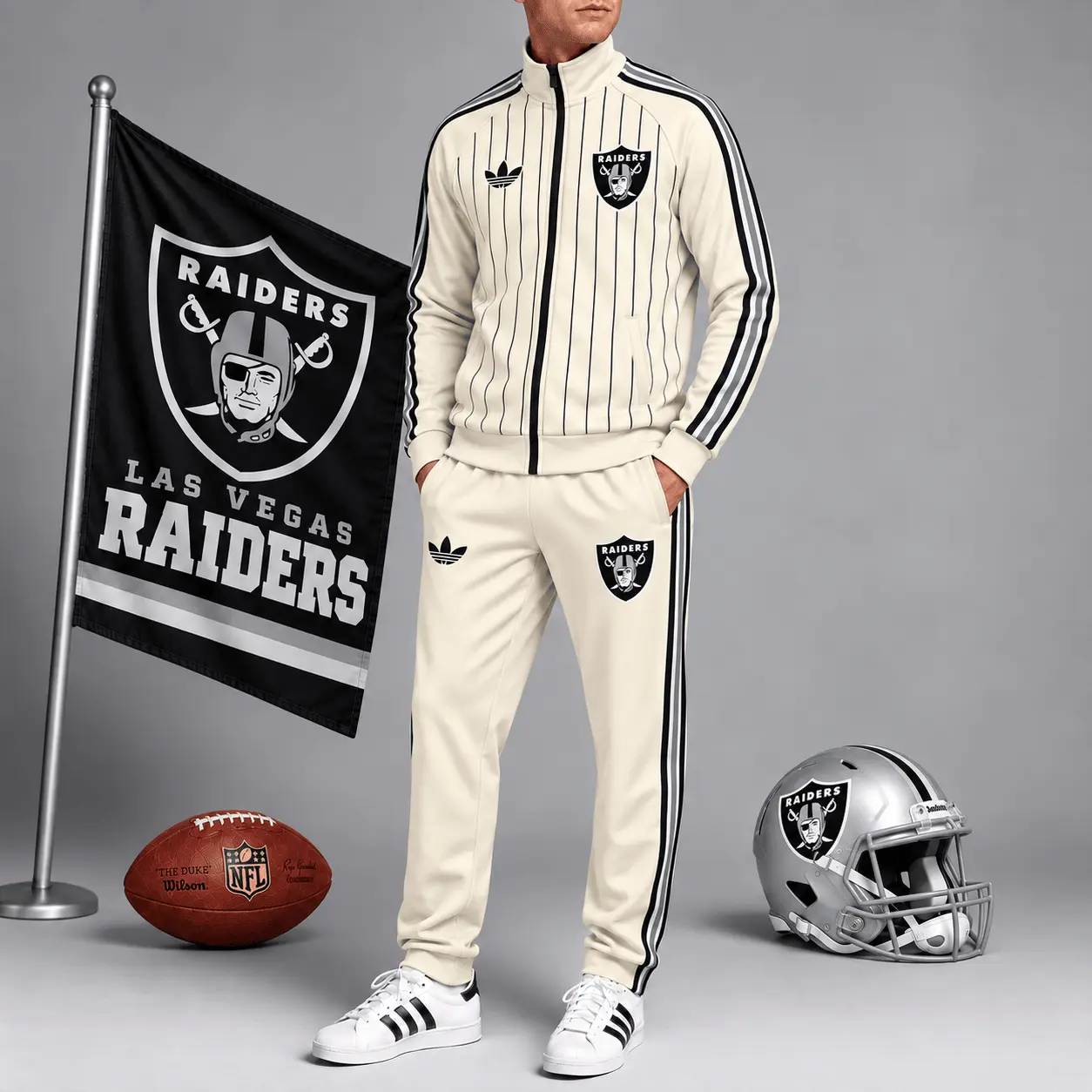 Las Vegas Raiders | Premium NFL Old School Athletic Full Zip Tracksuit NTH1