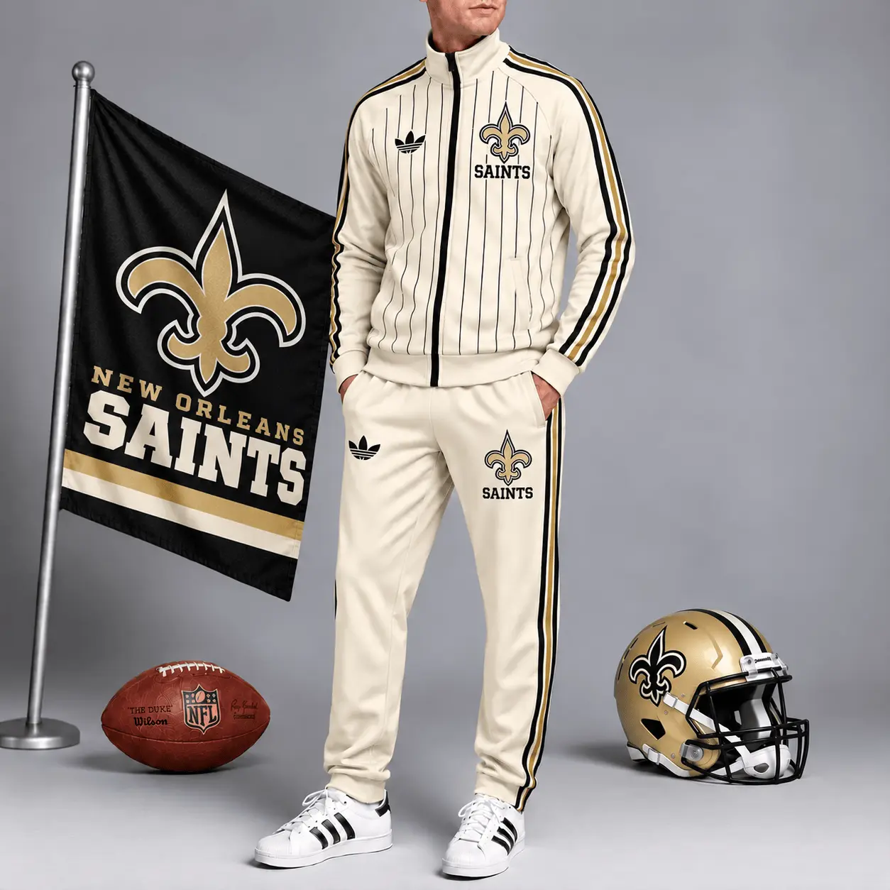 New Orleans Saints | Premium NFL Old School Athletic Full Zip Tracksuit NTH1