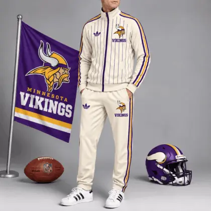 Minnesota Vikings | Premium NFL Old School Athletic Full Zip Tracksuit NTH1