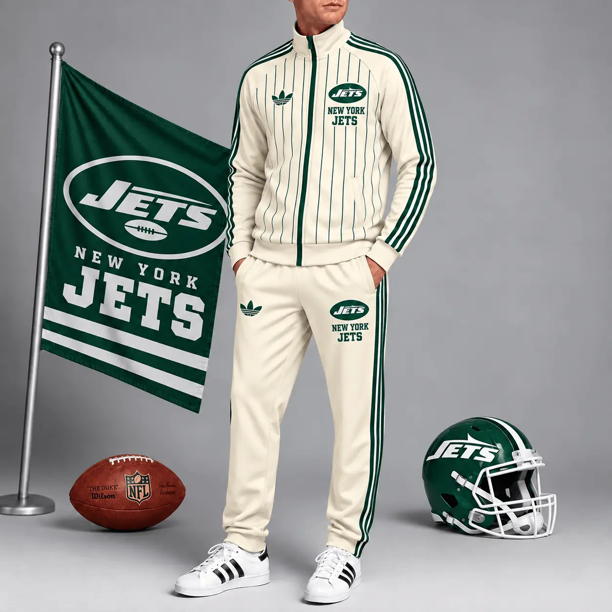 New York Jets | Premium NFL Old School Athletic Full Zip Tracksuit NTH1