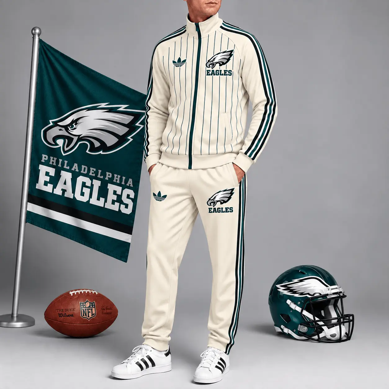 Philadelphia Eagles | Premium NFL Old School Athletic Full Zip Tracksuit NTH1