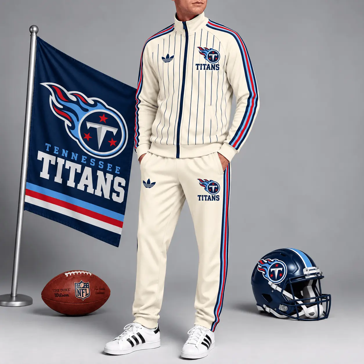 Tennessee Titans | Premium NFL Old School Athletic Full Zip Tracksuit NTH1