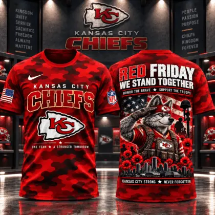 Kansas City Chiefs | Premium NFL Red Friday Remember Everyone Deployed Camo GameDay 3D Shirt NY