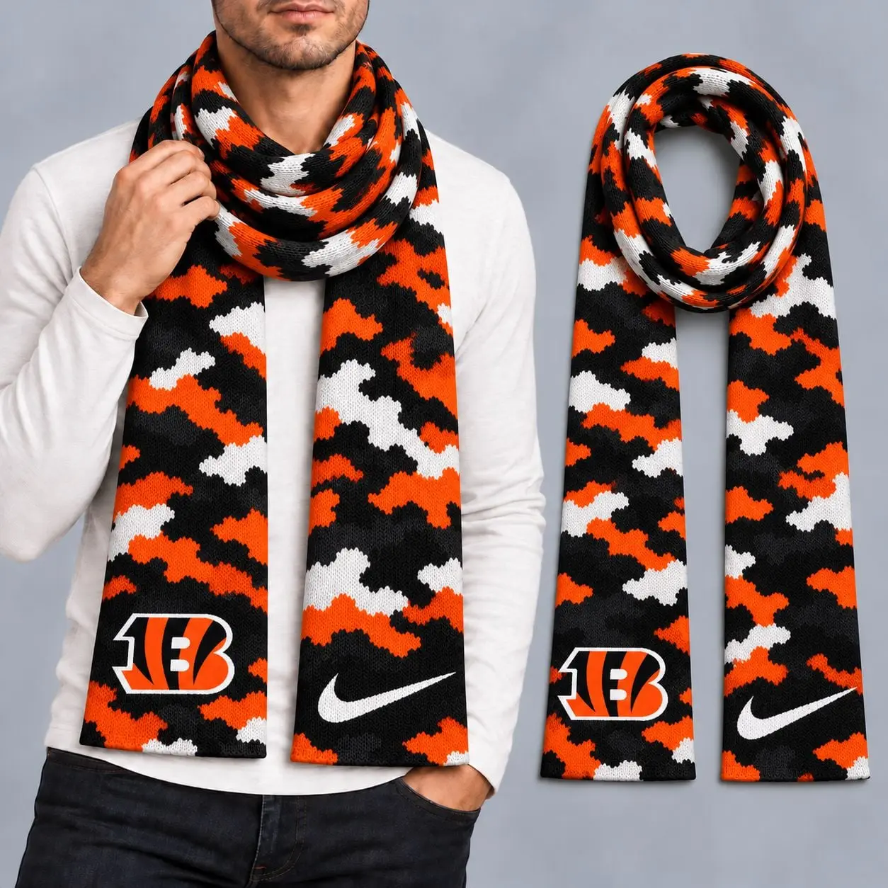 Cincinnati Bengals | Premium NFL Camo GameDay Ready Scarf NY