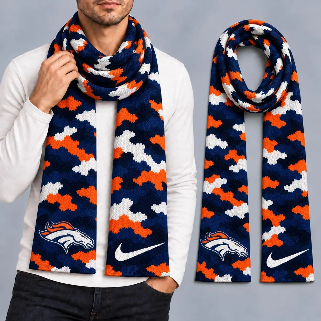Denver Broncos | Premium NFL Camo GameDay Ready Scarf NY