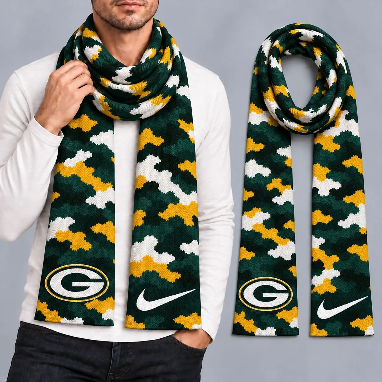 Green Bay Packers | Premium NFL Camo GameDay Ready Scarf NY