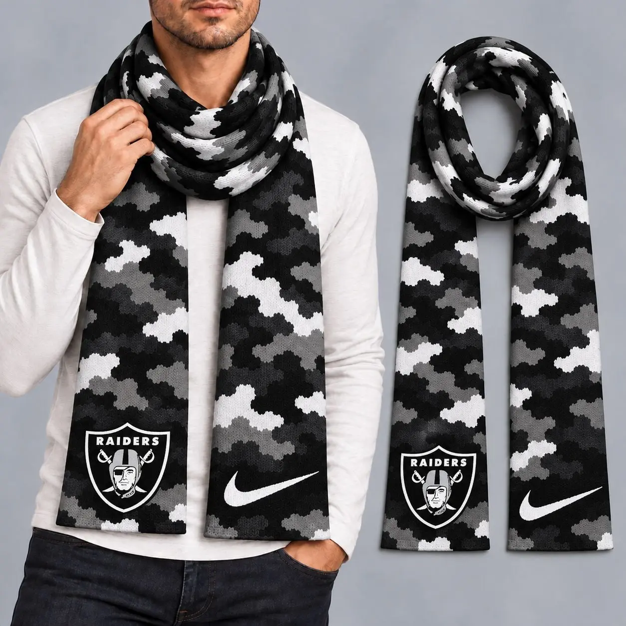 Las Vegas Raiders | Premium NFL Camo GameDay Ready Scarf NY