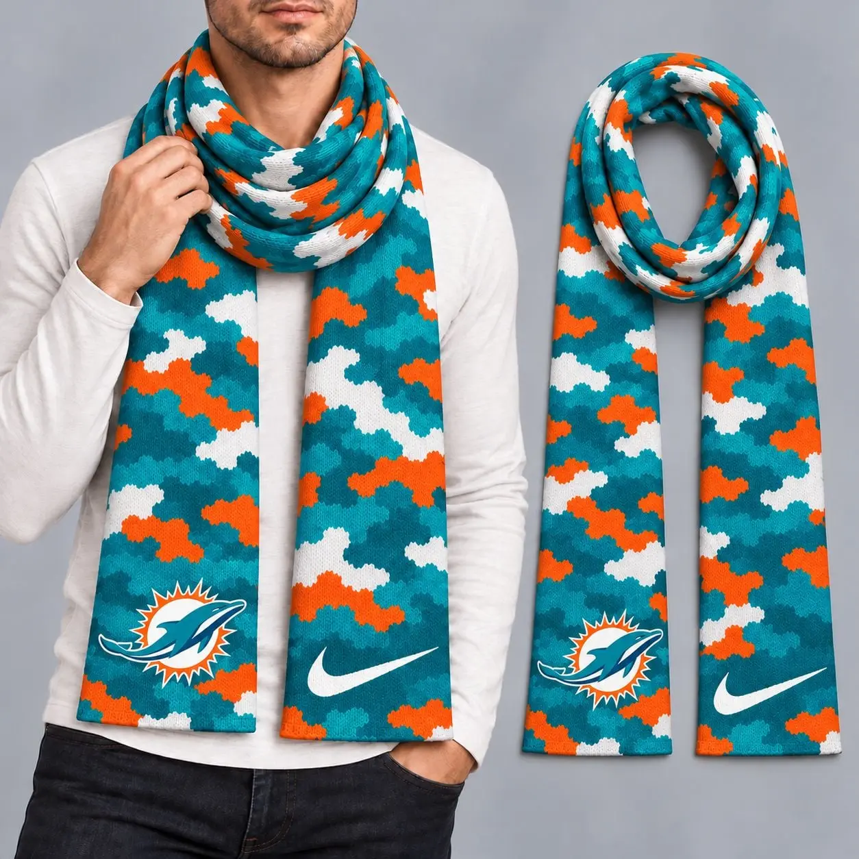 Miami Dolphins | Premium NFL Camo GameDay Ready Scarf NY
