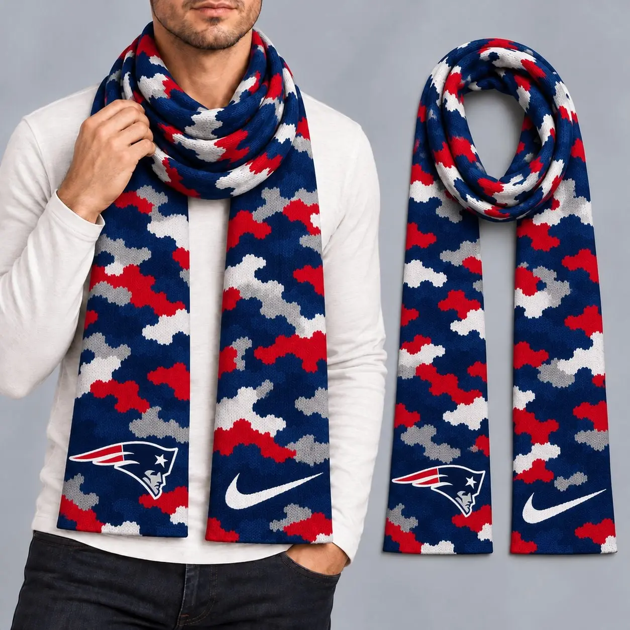 New England Patriots | Premium NFL Camo GameDay Ready Scarf NY