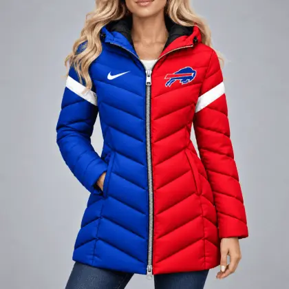 Buffalo Bills | Premium NFL Team Pride Long Hooded Puffer Jacket NY