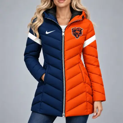 Chicago Bears | Premium NFL Team Pride Long Hooded Puffer Jacket NY