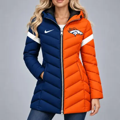 Denver Broncos | Premium NFL Team Pride Long Hooded Puffer Jacket NY