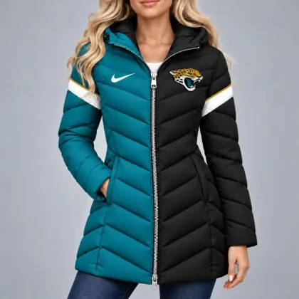 Jacksonville Jaguars | Premium NFL Team Pride Long Hooded Puffer Jacket NY
