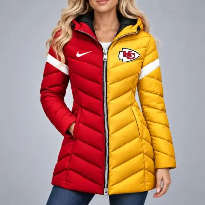 Kansas City Chiefs | Premium NFL Team Pride Long Hooded Puffer Jacket NY