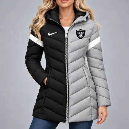 Las Vegas Raiders | Premium NFL Team Pride Long Hooded Puffer Jacket NY