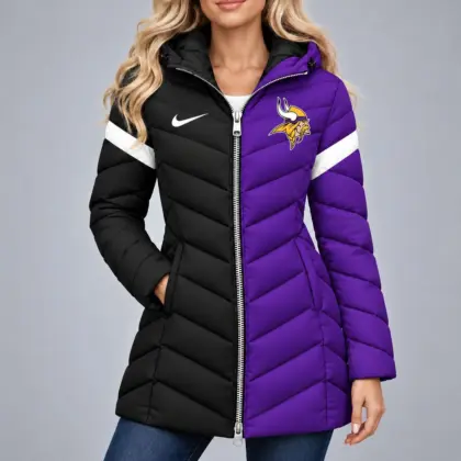 Minnesota Vikings | Premium NFL Team Pride Long Hooded Puffer Jacket NY