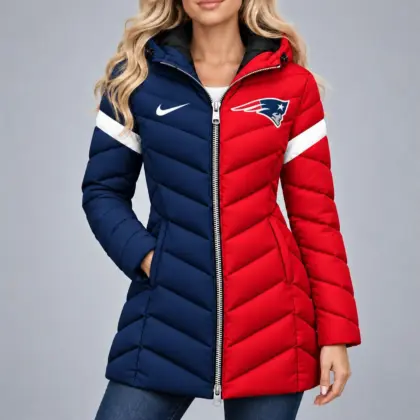 New England Patriots | Premium NFL Team Pride Long Hooded Puffer Jacket NY