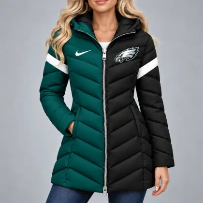 Philadelphia Eagles | Premium NFL Team Pride Long Hooded Puffer Jacket NY