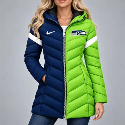 Seattle Seahawks | Premium NFL Team Pride Long Hooded Puffer Jacket NY