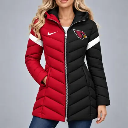 Arizona Cardinals | Premium NFL Team Pride Long Hooded Puffer Jacket NY