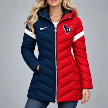 Houston Texans | Premium NFL Team Pride Long Hooded Puffer Jacket NY