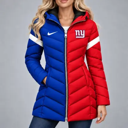 New York Giants | Premium NFL Team Pride Long Hooded Puffer Jacket NY