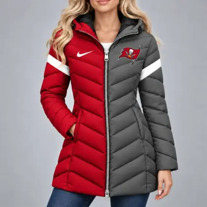 Tampa Bay Buccaneers | Premium NFL Team Pride Long Hooded Puffer Jacket NY