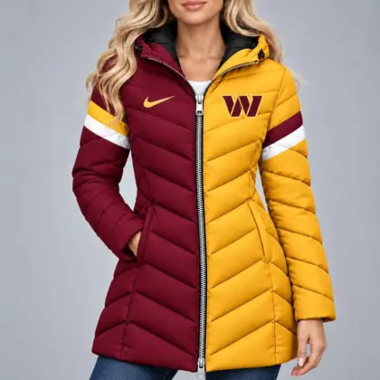 Washington Commanders | Premium NFL Team Pride Long Hooded Puffer Jacket NY