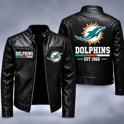 Miami Dolphins | Premium NFL Game Day Leather Jacket NY