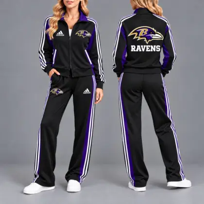 Baltimore Ravens | Premium NFL Game Day Tracksuit Set – Full Zip Jacket And Relaxed Fit Pants NY