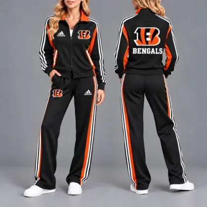 Cincinnati Bengals | Premium NFL Game Day Tracksuit Set – Full Zip Jacket And Relaxed Fit Pants NY