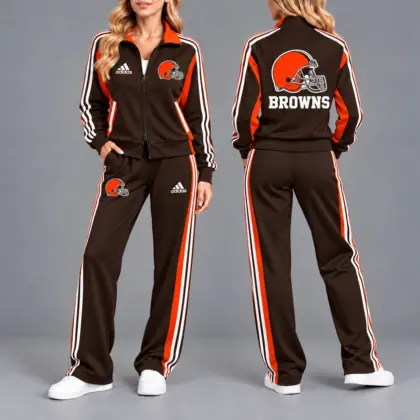 Cleveland Browns | Premium NFL Game Day Tracksuit Set – Full Zip Jacket And Relaxed Fit Pants NY