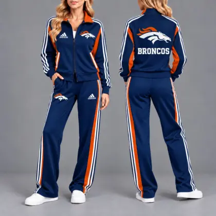 Denver Broncos | Premium NFL Game Day Tracksuit Set – Full Zip Jacket And Relaxed Fit Pants NY