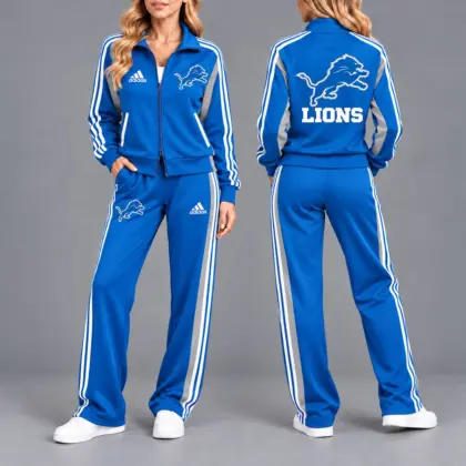 Detroit Lions | Premium NFL Game Day Tracksuit Set – Full Zip Jacket And Relaxed Fit Pants NY